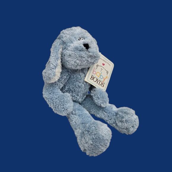 Rare Vintage NEW 10" Baby Boyds "Little Max" Squeaker Blue Dog Plush (1988-2002) - Picture 7 of 16